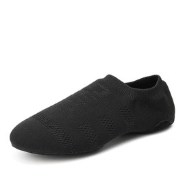 Uonpie Ballet Practice Dancing Shoes for Girls/Lttle Kid/Big Kid, Split Suede Sole, Black,1M