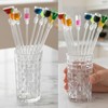 10 Pcs Colorful Swizzle Sticks Cocktail Clear Beverage Stirrers MultiColor