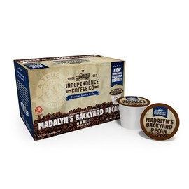 Independence Coffee Co. Madalyn's Backyard Pecan Flavored Mellow Body, Light Roast, Single Serve Coffee K Cup Pods, 12 Count