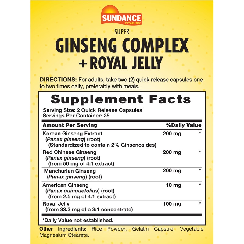 Sundance Super Ginseng Complex | with Royal Jelly | 50
