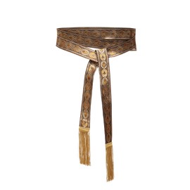 PROCOS Vintage Linen Waist Belt with Wave Trim Pirate Cosplay Costume Accessory (Double yellow)