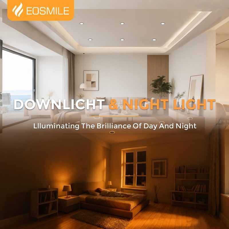EOSMILE 12 Pack, Black Recessed Lighting with 4 Inch Night