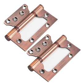 Qrity 4 Pieces Door Hinges, 4 Inch Home 100mm Door Hinges Stainless Steel Ball Bearing Mute Hinges for Internal External Doors, Ancient Red Copper