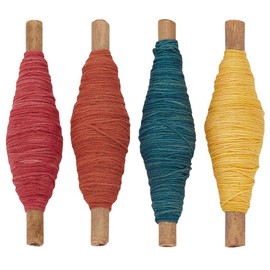 FREEBLOSS Sashiko Yarn Sashiko Set Sashiko Strand 38 Yards x 4 Colours Natural Plant Dyed Sashiko Cotton Embroidery Thread Japanese Quilting and Stick Sashiko Set Accessories