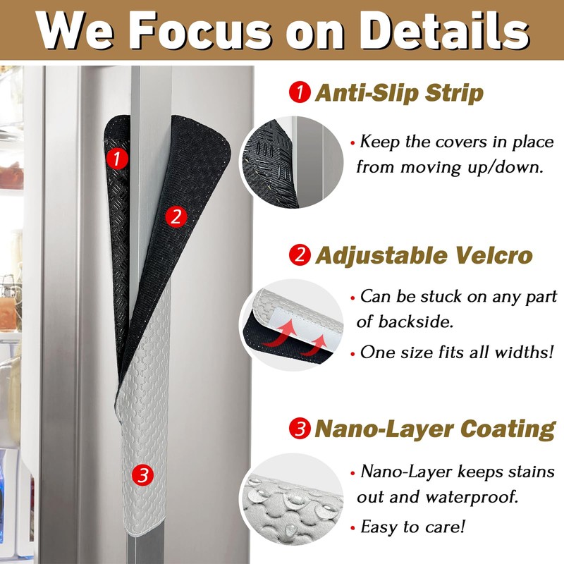 Refrigerator Door Handle Covers, 4 PCS, Performance Appliance Handle Covers,