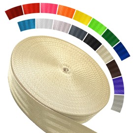 WEBSUKA Polyester Webbing Strap 16+Colors – 1"&1.5"&1.9" – 16.5 25 33 55 Yards Heavy Duty Webbing Roll, Flat Webbing Strap for Indoor&Outdoor Gear, Climbing, DIY Crafting, Repairing 1.5" 16.5yards