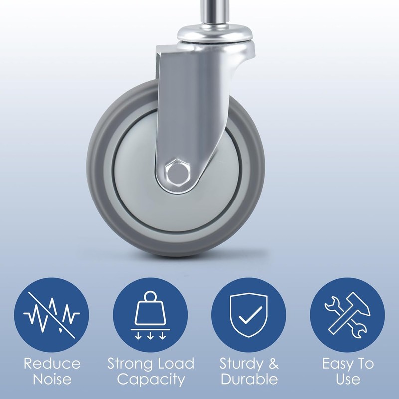 ERKOON 4 Packs Heavy Duty Gate Wheel Spring-Loaded Gate Casters,