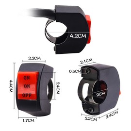 X-STYLE Motorcycle Switch, 2 Circuits, ON and Off, 3 Wires, 2 Stage Switch, 12 V, Handlebar Switch, Suitable for Squid Ring Lights, 1 Piece