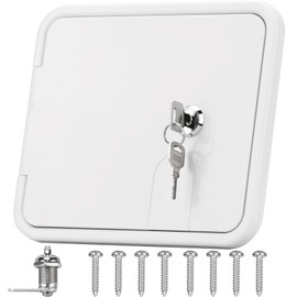 RVGUARD RV Access Door, RV Electric Cord Power Cord Hatch Cable Cover White for Hatch Cord Replacemet, 6-1/2" H x 7-5/8" W