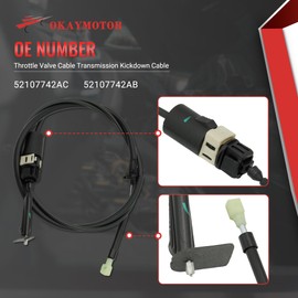 OKAY MOTOR Throttle Valve Cable Transmission Kickdown Cable for 1998 1999 2000 2001 2002 2003 2004 Dodge Ram 2500 3500 5.9L L6 52107742AC 52107742AB