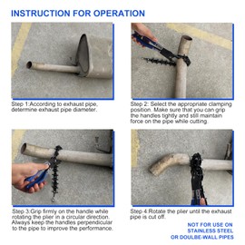 FreeTec Exhaust Pipe Chain Cutter, Hand Tail Pipe Exhaust Pipe Cutter, Carbon Steel Exhaust Pipe Chain Cutting Tool with Cutting Wheels