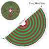 MACTING Christmas Tree Skirt, 30 Inches Red and Green Stripes