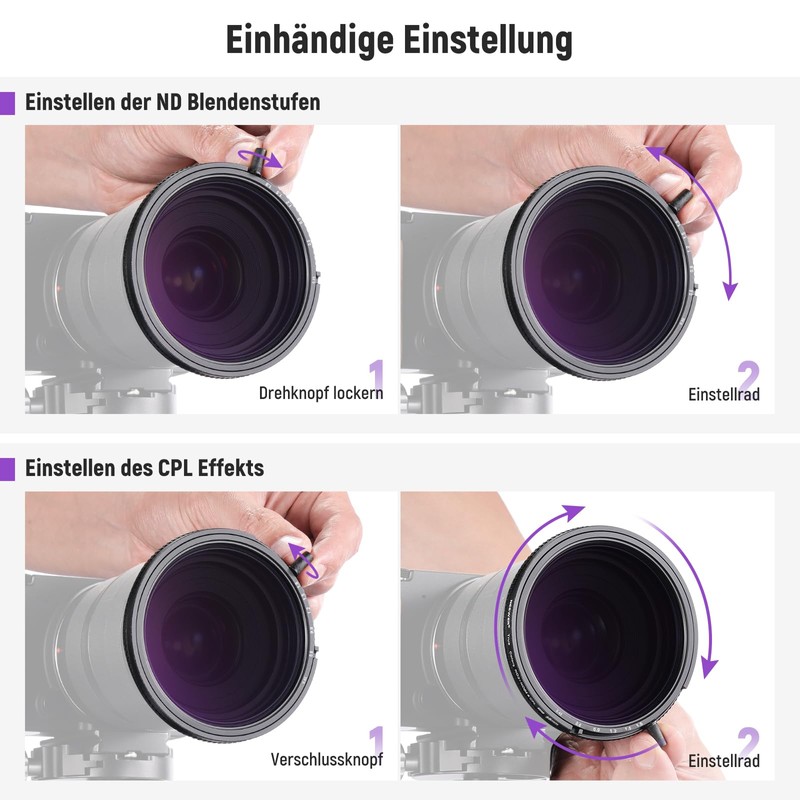 NEEWER 49 mm True Colour Variable ND and CPL Filter