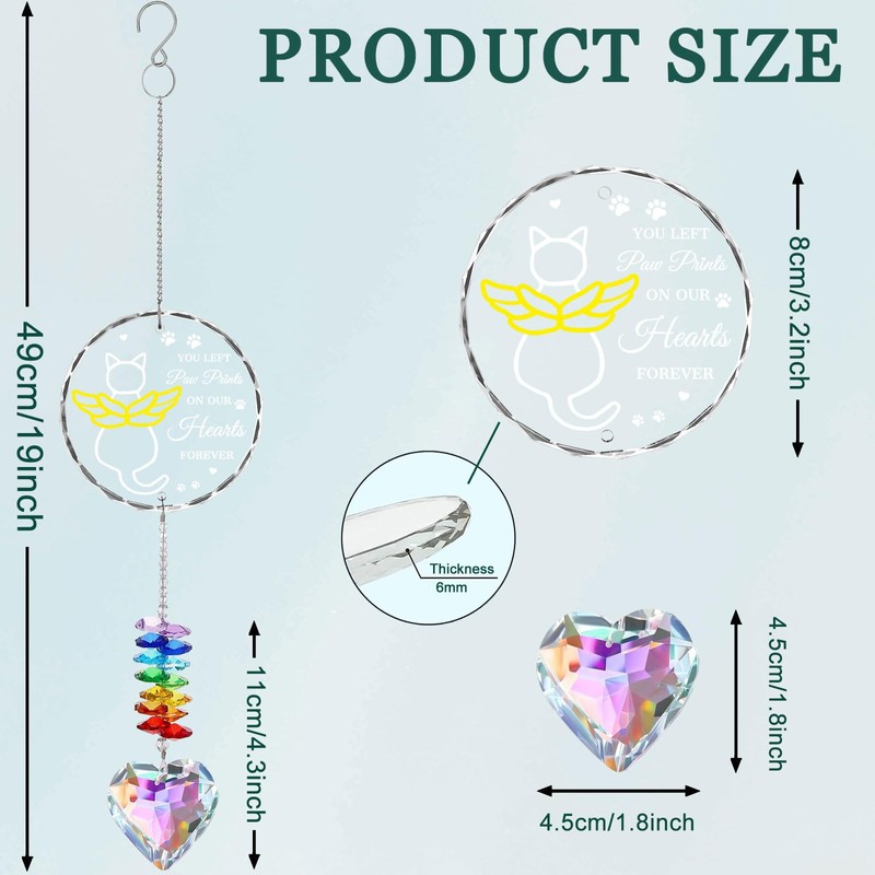Cat Memorial Gifts for Loss of Cat Suncatcher Crystal Window