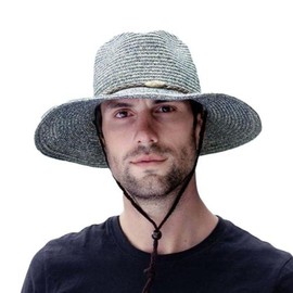 YAYUPLUS Men's Straw Hat, UV Protection, Large Size, Wide Brim, Foldable, For Farming, Beach, Travel, Outdoor, Sunshade, Father's Day, Sea, Summer, Summer, navy, Free size