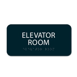 ALPHA DOG ADA SIGNS -Elevator Room Sign with Braille for Your Business, 4x8 Inch, ADA Compliant, Indoor or Outdoor, Easy Installation, Made in the USA, Black