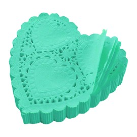 Craftask 250 tapetes de encaje de papel de corazón de San Valentín de 4 pulgadas para manualidades, día de San Valentín y decoraciones de boda (azul)