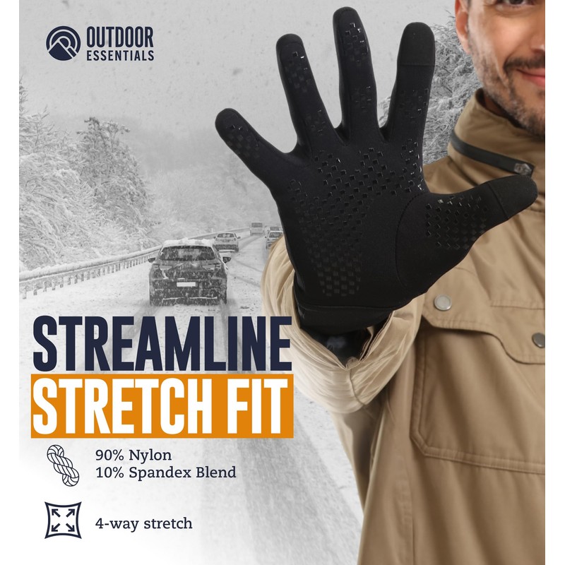 OutdoorEssentials Touchscreen Winter Gloves Men Women - Hiking Gloves Women