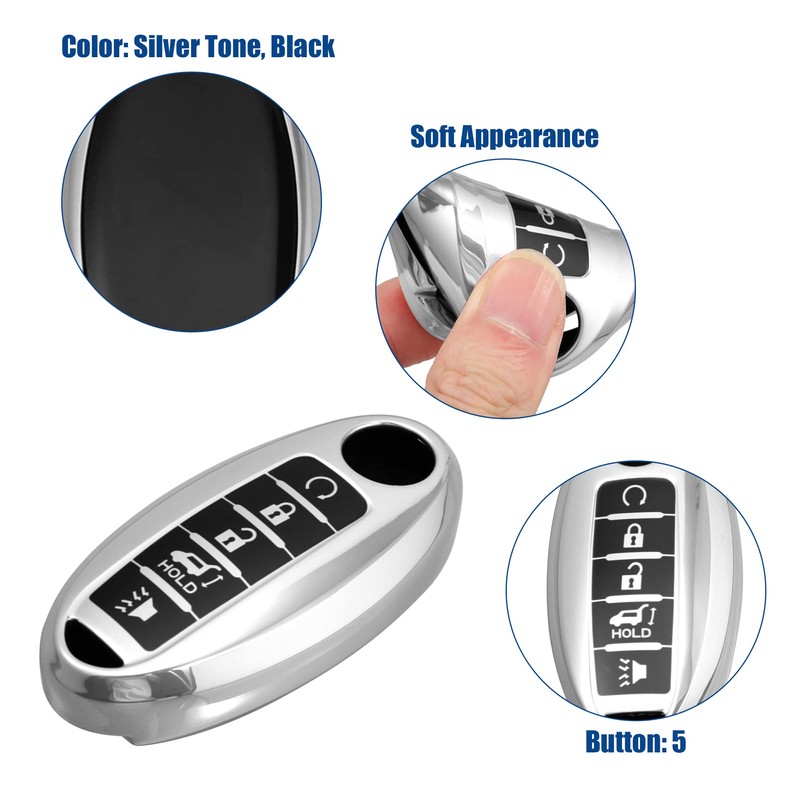 X AUTOHAUX TPU Key Fob Cover Fit for Infiniti QX80