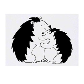 'Hedgehog Hugs' Temporary Tattoo - Water Resistant, Skin-Safe, Non-Toxic Transfer (TO00018866)