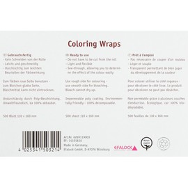 Efalock Colouring Wraps 500 Sheets, 160 mm Length x 110 mm Width, 0.41 kg