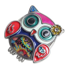 WEVENI Enamel Alloy Owl Brooch Bird Pins for Women Lady Girl Fashion Jewelry Scarf Hat Accessories Gift, Metal enamel, no gemstone,