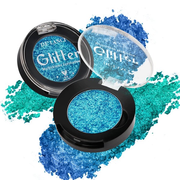 Metallic Duo Chrome Eyeshadow Make-Up, High Pigment Blue Purple Green