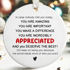 Inspirational Christmas Ornaments, Motivational Christmas Ornaments, Thank You Ornaments for Christmas Tree - Inspirational Gifts for Women, Motivational Gifts, Positive Gifts - Ceramic Ornament 2024