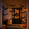 QEKIUII 12 Pack Hanging Halloween Bat Decorations, Plastic Bat Cutouts
