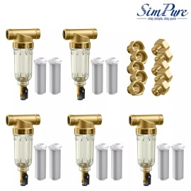 Universal Reusable Whole House Spin Down Sediment Water Filter Pre-Filter System 40 +200μm - Only 200 Micron Mesh