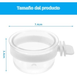THJOPOKEELComedero para Loros Desmontable, Transparente, Cuencos de plástico para pájaros, para Colgar en el alimentador de Agua de Loros