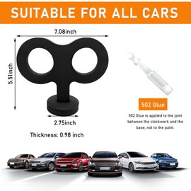 Ohleats Car Wind Up Key Sticker, 3D Sticker Wind Up Rolling Key, Auto Cute Clockwork Wind Up Key for Back of Car Roof Decoration, Universal Exterior Decor Car Accessories (Black)