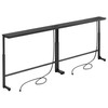 Kitstorack 2-Pack Black Narrow Console Table Behind Couch, Adjustable Height