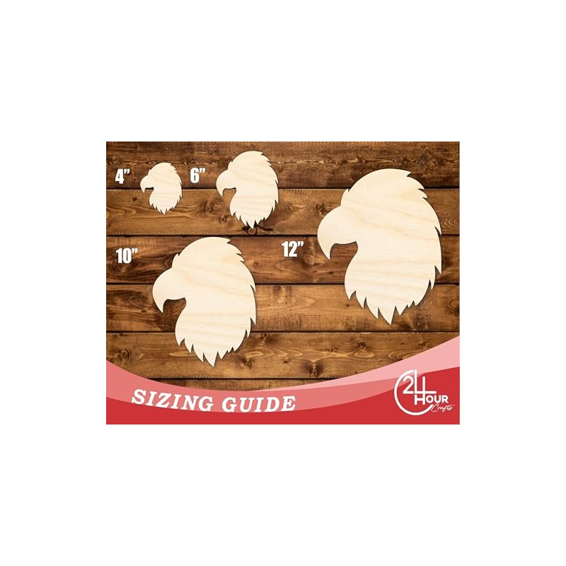 Unfinished Wood Eagle Head Shape | DIY Craft Cutout |