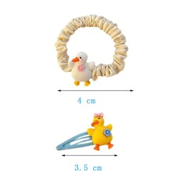 Pack of 8 Multicoloured Hair Bobbles and Hair Pins Elastic Yellow and Blue Hair Bobbles Rubber Band Cartoon Hair Clips for Hair Styling and Makeup Application