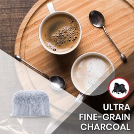 Juego de 6 filtros de agua de carbón activado para cafeteras.