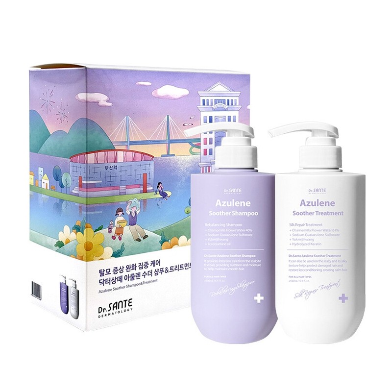 Santé Azulene Soother Shampoo & Treatment Special Set / 상떼