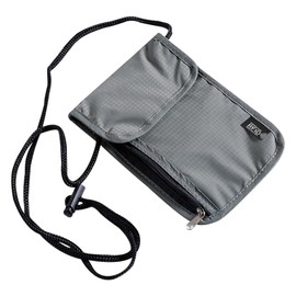 Hojalis Neck Pouch with RFID Protection, Travel Wallet, Soft Neck Pouch for Travel, Unisex, Hidden Anti-Theft Festival Passport Holder for Passport, Credit Cards, Coins and Travel Accessories, gray,
