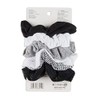 scunci, 6 pcs scrunchies, Black, Gray, White, 33459