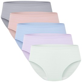 BAMBOO COOL Womens Underwear Mesh Breathable Moisture-Wicking Briefs, Soft & Lightweight Ladies Panties, 5-Pack