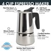 Primula Stainless Steel Stovetop Espresso Coffee Maker, 4-Cup, 3.5"D x