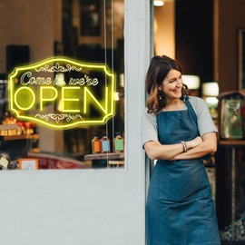 LED Open Signs for Bussines Ultra Bright 12V Neon Open Signs Light Up Open Sign with ON/OFF Switch for Window Storefront Florists Bar Cafes Restaurant 16 Inch