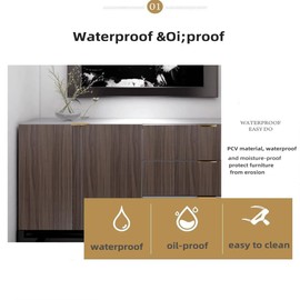 Tinkei 197"X16" Walnut Wood Brown Contact Paper Self-Adhesive Removable Peel and Stick Wallpaper Decorative Wall Covering Vintage Wood Panel Interior Film Leave no Trace Surfaces
