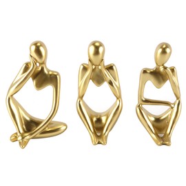 Nicear Gold Abstrakte Denker Skulptur Harz Figur Moderne Kunst Dekor Für Wohnzimmer Zu Hause Und Büro