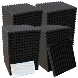 52 Pack Acoustic Foam Panel Wedge Studio Soundproofing Wall Tiles 12" X 12" X 1"