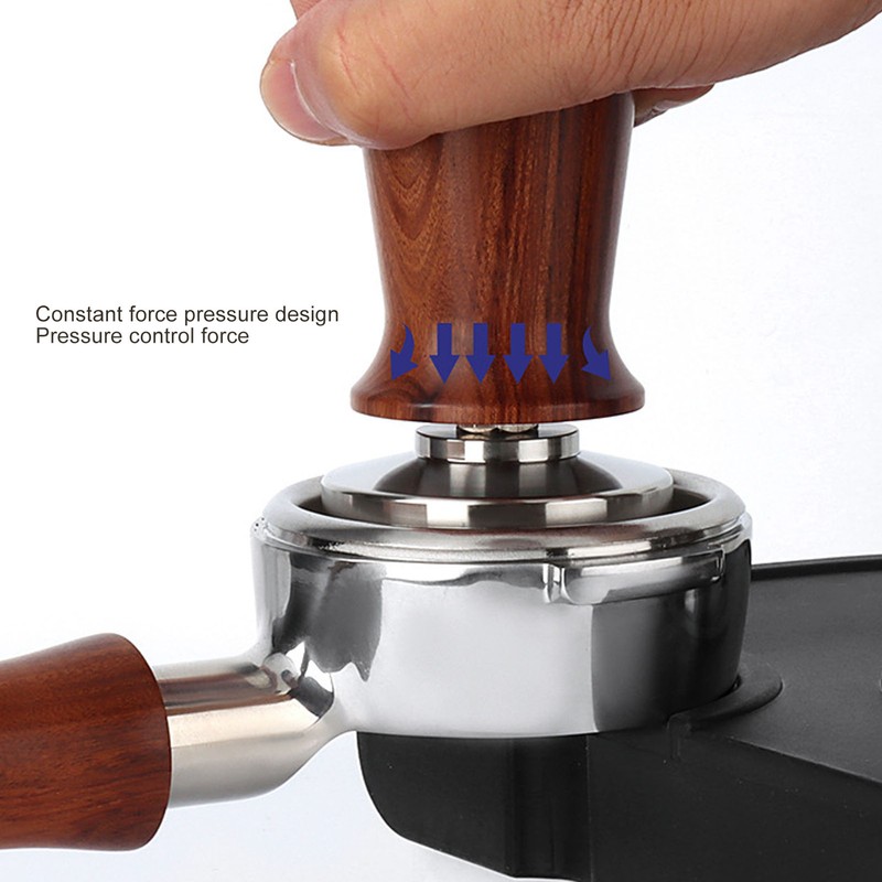 Coffee Leveler Tool Flat Base Wooden Handle 304 Stainless Steel