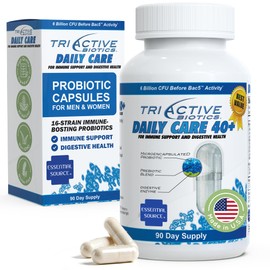 Essential Source TriActive Biotics Daily Care - Probióticos, mezcla prebiótica con 6 mil millones de CFU - Suplemento de enzimas digestivas para...   