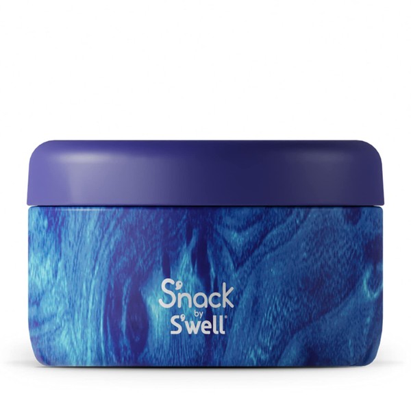 S'well S'nack Stainless Steel Food Container - 10 Oz - Azure Forest - Double-Layered Insulated Bowls Keep Food Cold for 10 Hours and Hot for 4 - BPA-Free