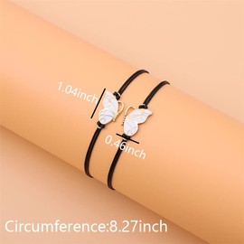 Matching Butterfly Friendship Bracelets for Girls Women Best Friend Graduation Birthday Gifts for Bff Best Friends Long Distance Gifts for Kids Best Friend Bracelet for 2