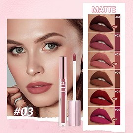 brillo de labios mate, Cremoso Lápiz labial líquido mate Brillo de labios brillante Impermeable De larga duración Color de labios para mujeres y niñas